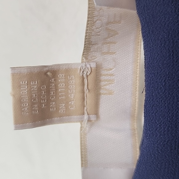 Michael Kors 2X Navy Blue Short Sleeve Top Split Back Lined Front Layered Hem - Picture 3 of 9